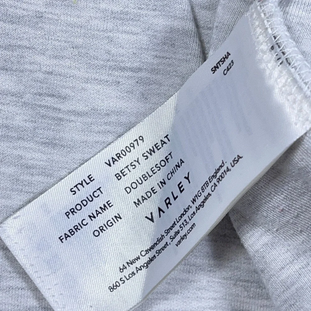 Varley Betsy Sweater Women Medium Gray Pullover Turtleneck Gym Lightweight‎